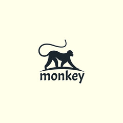 Monkey logo icon design template premium vector