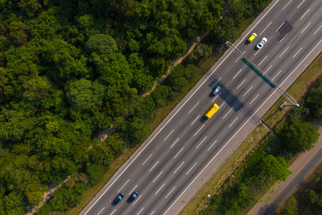 Ayrton Senna highway in Sao Paulo, Brazil, seen from above