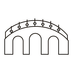 chinese wall structure line style icon