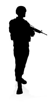 Military army armed forces soldier silhouette