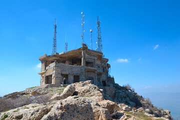 Remains of the palace, the villa of Saddam Hussein in the mountains of Kurdish Iraq.