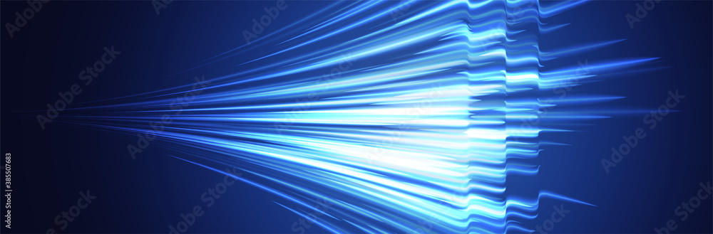Aufkleber abstract blue background. futuristic line pattern. thin cyan lines on dark backdrop. perspective 3d 