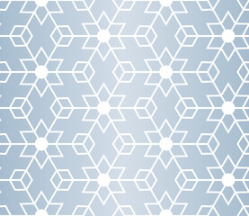 Seamless geometric winter pattern with snowflakes