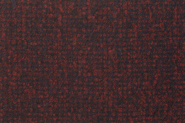 Red woolen fabric close-up, wool texture macro