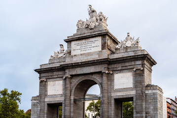 Fototapeta na wymiar View of Puerta de Toledo monument, Toledo Gate, in central Madrid