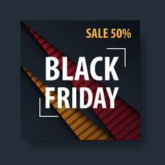 Banner for black friday black and red color