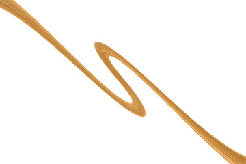 Swirled long brown hair strand on white, isolated