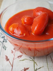bowl of Italian plum tomatoes 