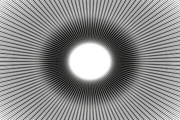 A circle of rays with a white center, contrasting gradient, vector graphics