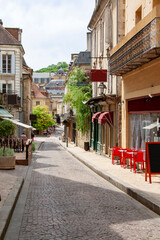 Sarlat-la-Canéda. Rue en centre-ville. Dordogne. Nouvelle Aquitaine	