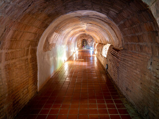 Ancient Bhddha Statue is Illuminated inside TheTunnel