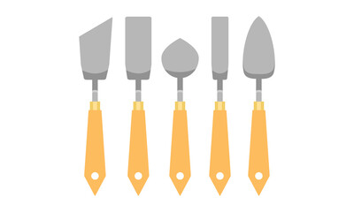 Trowels with Handle as Archeologic Tools Vector Set