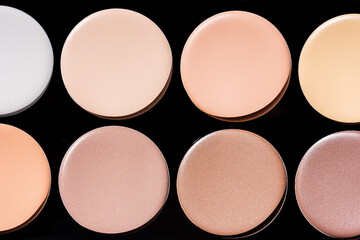 close up view of beige contour palette