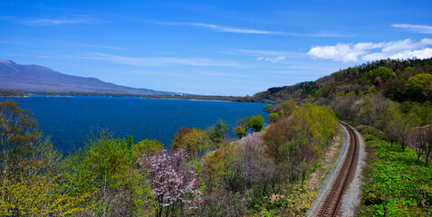 Fototapeta premium 線路と大自然