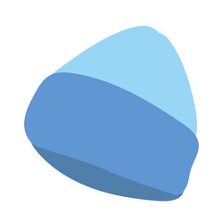  isolated, blue hat in flat style