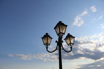 
Lanterns against the background of the morning sky