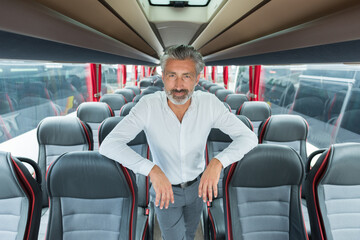 a man in the bus