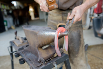 a young horse farrier working