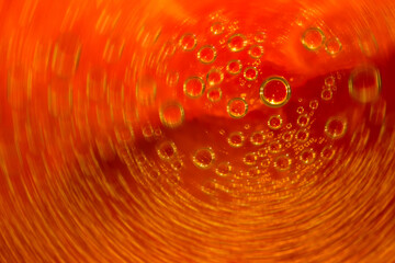Abstract colored background. Multicolored background. Bubbles. Red, orange, yellow. Bubbles swirl...