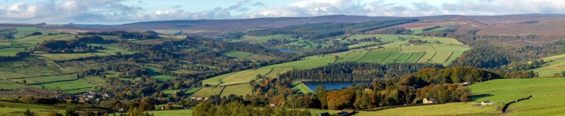 panorama in high resolution of autumn scene at Bradfield, Yorkshire,UK