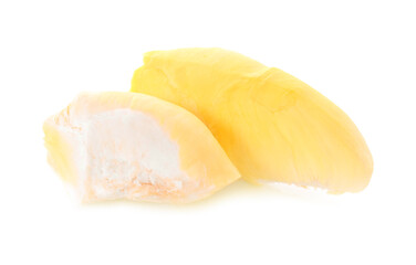 King of fruits, Durian on white background.