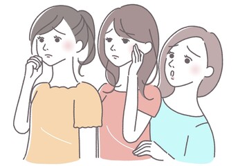 残念な表情の女性グループ