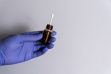 Corona virus Covid-19 respiratory sputum specimen swab test tube. Diagnostic Test