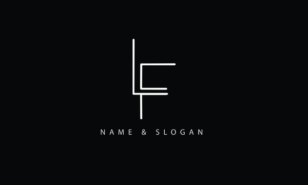 LF, FL, L, F abstract letters logo monogram