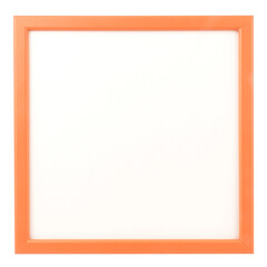Obraz premium Orange wooden square frame for picture blank isolated on white background