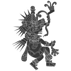 Fototapeta na wymiar vector icon with Quetzalcoatl the Aztec god of wind and air