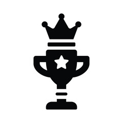 Trophy with Crown vector Icon