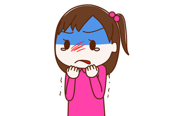 わなわなと体を震わせて怒りながら睨む少女