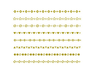 シンプルな飾り罫（ゴールド）