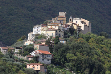 Fototapeta na wymiar Belmonte Castello, Italy - October 15, 2020: The village of Belmonte Castello in the province of Frosinone