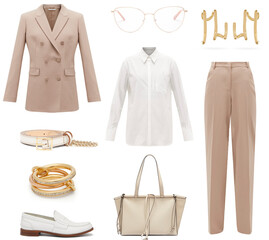 A clothing collage. The collage consists of fashionable clothes in prepared look and was made...