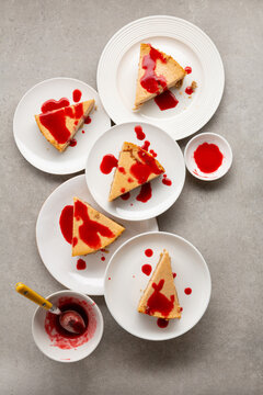 Overhead View Of Cheesecake Slices