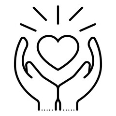 Healthcare hands holding heart flat icon