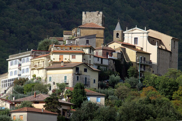 Fototapeta na wymiar Belmonte Castello, Italy - October 15, 2020: The village of Belmonte Castello in the province of Frosinone