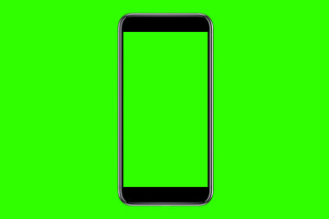 Smartphone similar to iphone 12 pro max with green screen for Infographic Global Business Marketing...
