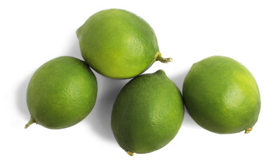 Fresh lime. Isolate on a white background  Top view