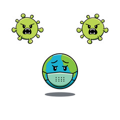 Illustration of Earth Characters Feared By Viruses