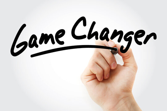 Game Changer text with marker, business concept background