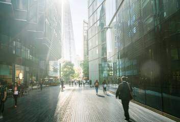 business people, modern buildings, London, UK