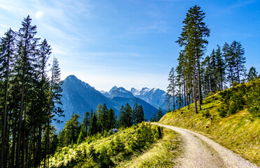 landscape at the achensee lake in austria