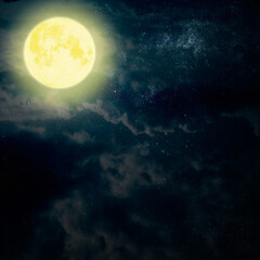 Fototapeta na wymiar moon on a dark sky