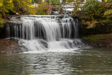 Fototapeta na wymiar Waterfall On Big Trout Creek In Autumn