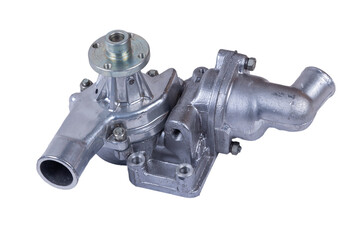 water pump in the engine forces the liquid flow in the cooling system