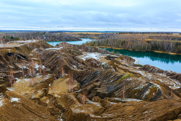 Abandoned coal quarries near Konduki village, Tula oblast, Romantsevskie mountains, Russia