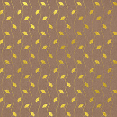 Gold Metallic Pattern on Kraft Paper Texture Background, Digital Paper