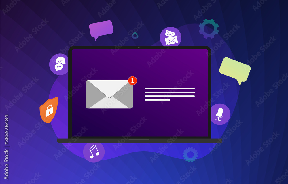Poster email message notification flat vector communication illustration concept. new unread newsletter not